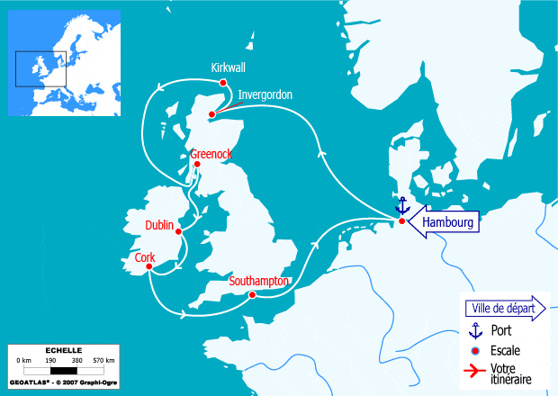 itinéraire croisière Europe du Nord : Ecosse et Islande