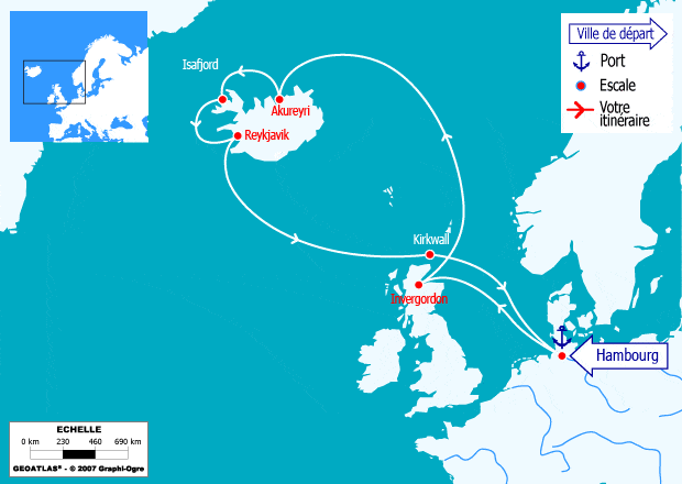 itinéraire croisière Islande - Iles Britanniques : Écosse et Islande 
