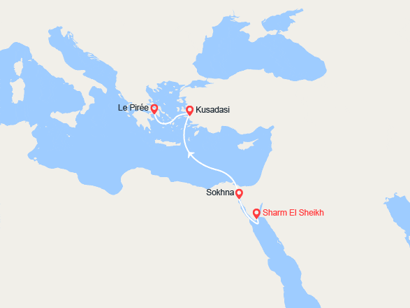 itinéraire croisière Méditerranée Orientale : Égypte, Turquie, Grèce