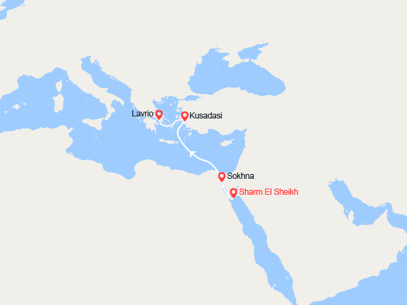 itinéraire croisière Méditerranée Occidentale : Égypte, Turquie, îles Grecques