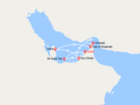 itinéraire croisière Moyen Orient : Emblématique Golfe Persique au départ de Dubaï
