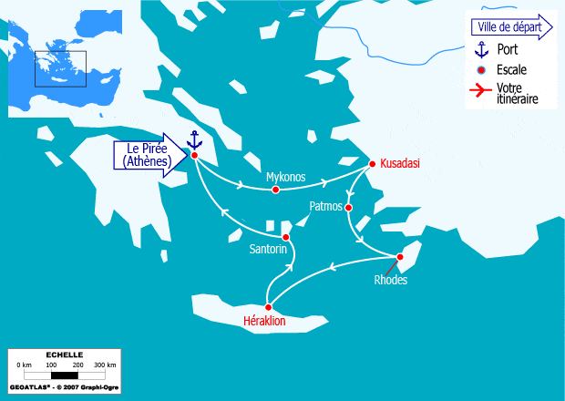 itinéraire croisière Iles grecques - Iles grecques : Emblématique Mer Egée - 6 destinations - Le Pirée