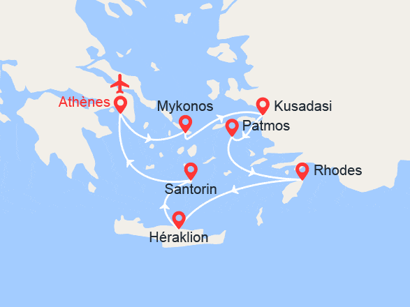 itinéraire croisière Méditerranée Orientale : Emblématique Mer Egée - Vols inclus