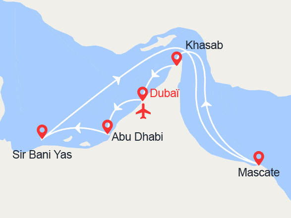 itinéraire croisière Moyen Orient : Émirats Arabes et Oman | Vols inclus