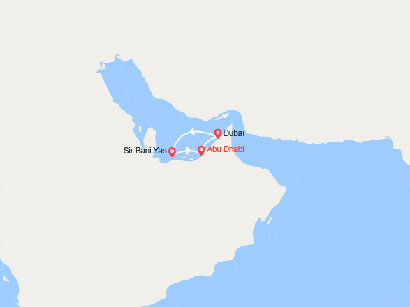 itinéraire croisière Moyen Orient : Émirats arabes unis : Abu Dhabi, Dubaï, Sir Bani Yas