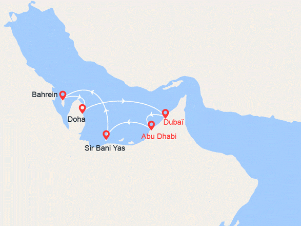itinéraire croisière Moyen Orient : Emirats Arabes Unis, Bahreïn, Qatar