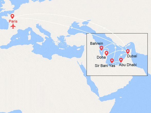 itinéraire croisière Moyen Orient : Emirats Arabes Unis, Bahreïn, Qatar - Vols inclus