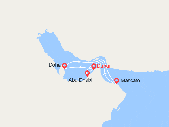 itinéraire croisière Moyen Orient : Emirats Arabes Unis, Oman