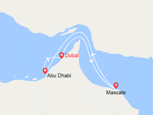 itinéraire croisière Moyen Orient : Emirats Arabes Unis, Oman