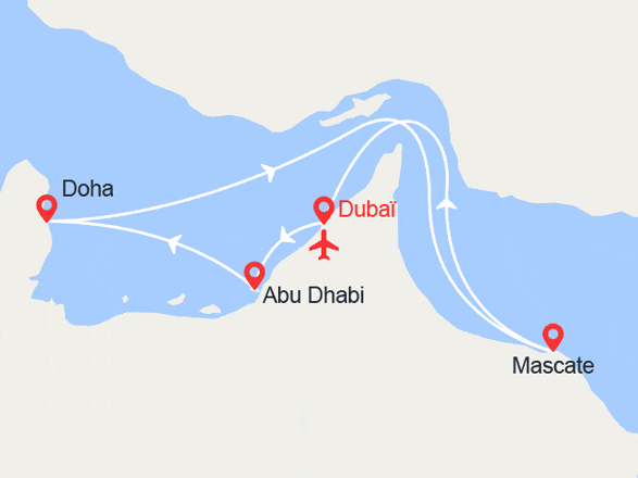 itinéraire croisière Moyen Orient : Emirats Arabes Unis, Oman