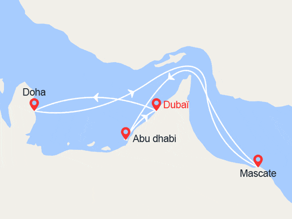 itinéraire croisière Moyen Orient : Emirats Arabes Unis, Oman