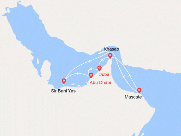 itinéraire croisière Moyen Orient : Emirats Arabes Unis, Oman