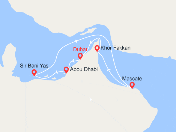 itinéraire croisière Moyen Orient : Emirats Arabes Unis, Oman