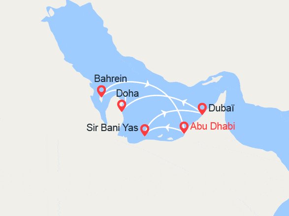 itinéraire croisière Moyen Orient : Émirats arabes unis, Qatar, Bahreïn