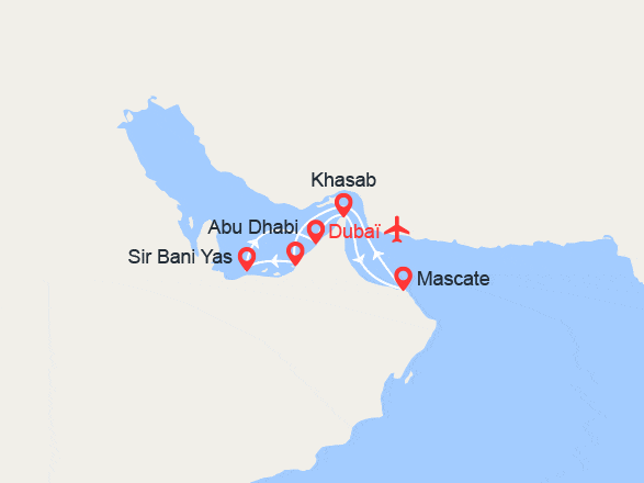 itinéraire croisière Moyen Orient : Emirats Arabes Unis et Oman || Vols inclus