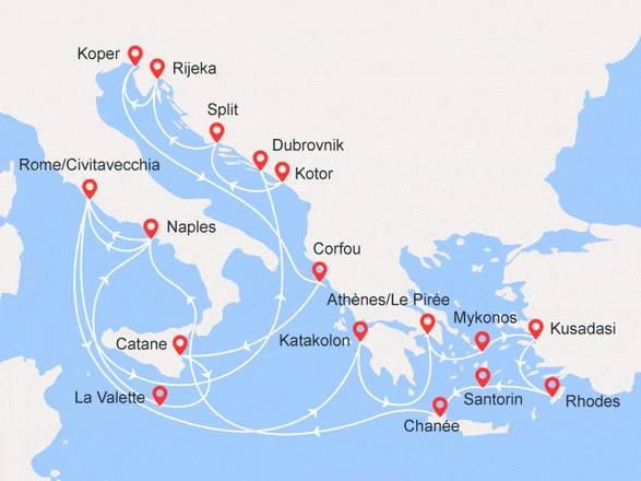 itinéraire croisière Méditerranée : Empires anciens & Légendes Adriatiques