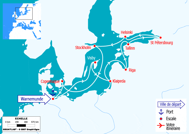 itinéraire croisière Europe du Nord : En route vers le Sud