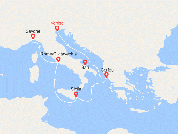 itinéraire croisière Méditerranée : Entre l'Italie et la Grèce