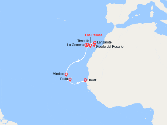 itin&eacute;raire croisi&egrave;re Canaries Madère : Entre volcans et ocean des Canaries au CapVert 