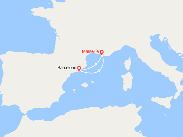 itinéraire croisière Méditerranée Occidentale : Escapade à Barcelone 