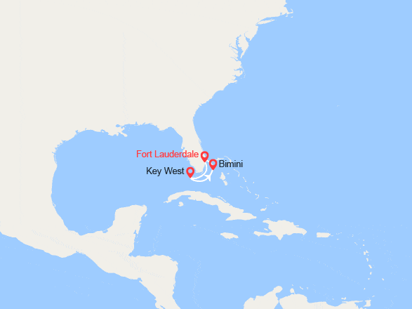 itin&eacute;raire croisi&egrave;re Caraïbes et Antilles : Escapade à Key West et Bimini 