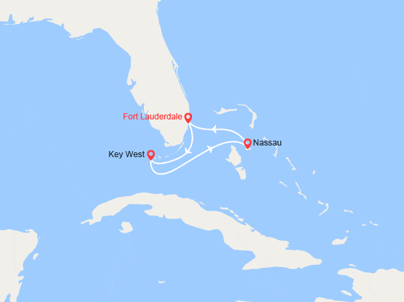 itin&eacute;raire croisi&egrave;re Caraïbes et Antilles : Escapade à Key West et Nassau 