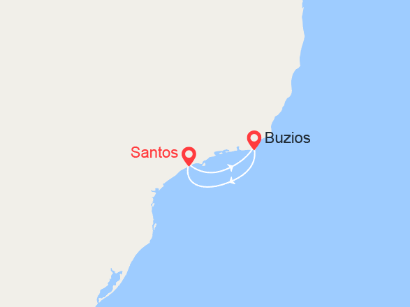 itinéraire croisière Amérique du Sud : Escapade au Brésil: Santos, Buzios