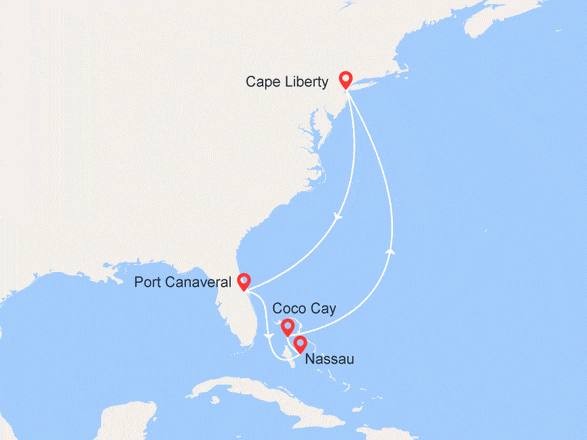 itinéraire croisière Caraïbes et Antilles : Escapade aux Bahamas