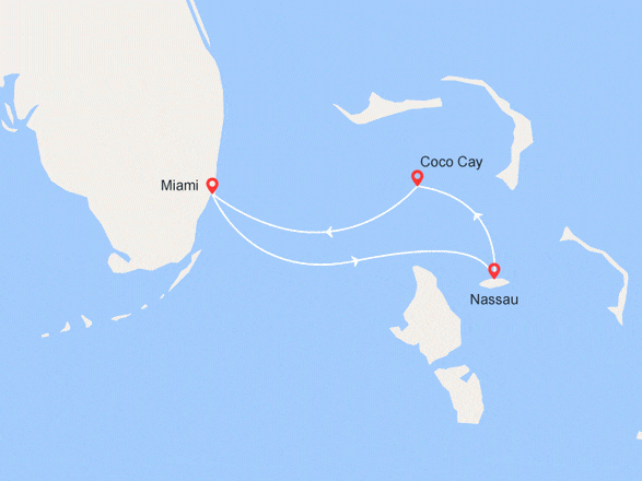 itinéraire croisière Caraïbes et Antilles : Escapade aux Bahamas