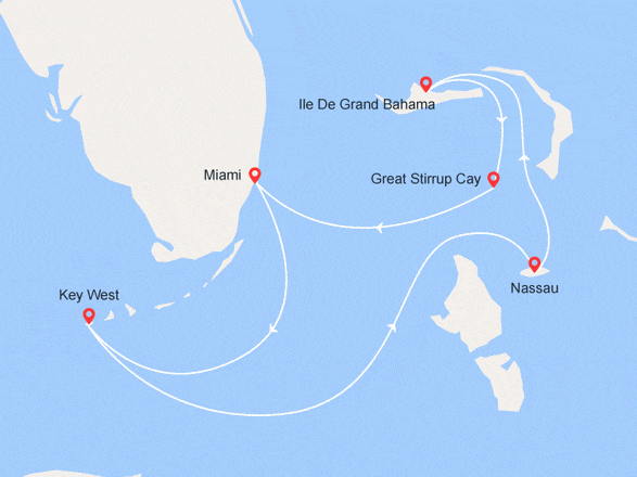 itinéraire croisière Caraïbes et Antilles : Escapade aux Bahamas