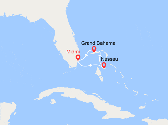 itinéraire croisière Caraïbes et Antilles : Escapade aux Bahamas
