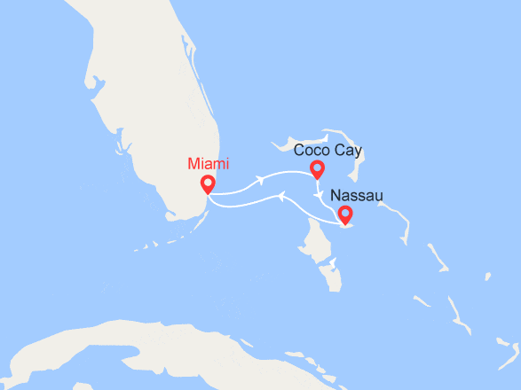 itinéraire croisière Caraïbes et Antilles : Escapade aux Bahamas