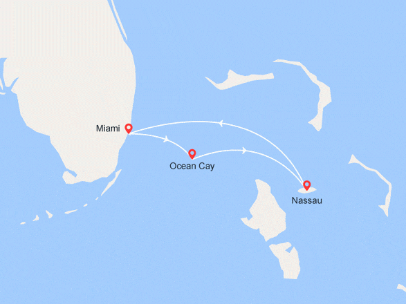 itinéraire croisière Caraïbes et Antilles : Escapade aux Bahamas : MSC Ocean Cay & Nassau