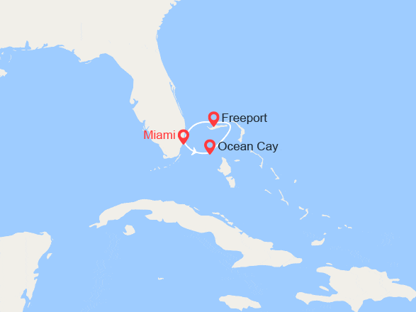 itin&eacute;raire croisi&egrave;re Caraïbes et Antilles : Escapade aux Bahamas : MSC Ocean Cay, Grand Bahama 