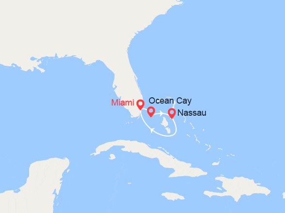 itin&eacute;raire croisi&egrave;re Caraïbes et Antilles : Escapade aux Bahamas : Ocean Cay, Nassau 