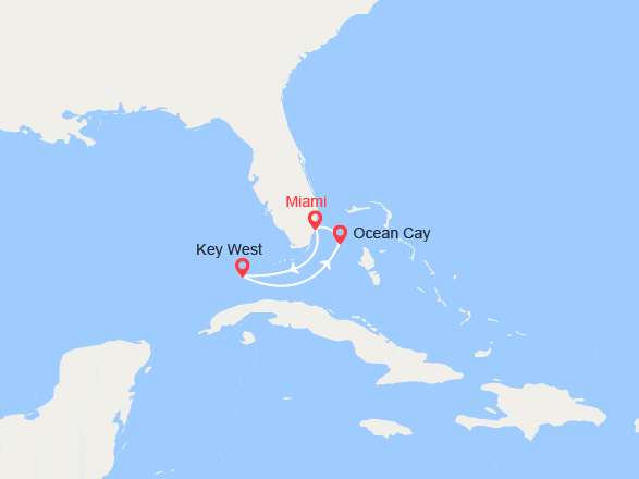 itinéraire croisière Caraïbes et Antilles : Escapade aux Bahamas: Floride & MSC Ocean Cay