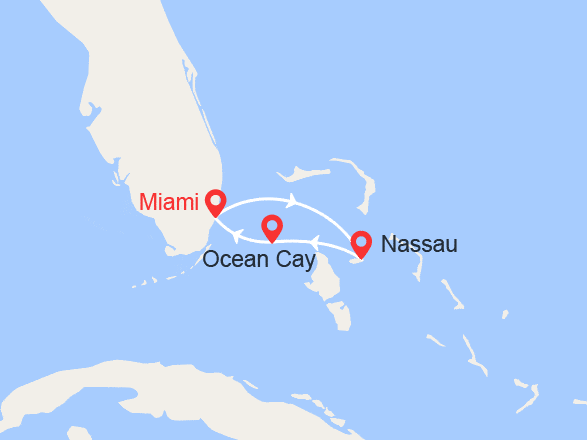 itinéraire croisière Caraïbes et Antilles : Escapade aux Bahamas: Miami, Nassau, MSC Ocean Cay