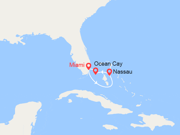 itinéraire croisière Caraïbes et Antilles : Escapade aux Bahamas: Nassau et MSC Ocean Cay