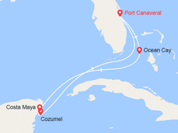 itinéraire croisière Caraïbes et Antilles : Escapade Bahamas, Mexique