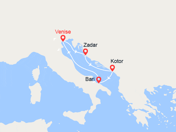 itinéraire croisière Croatie/Adriatique : Escapade en Adriatique