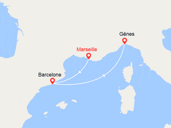 itinéraire croisière Méditerranée : Escapade en Méditeranée : Espagne, Italie