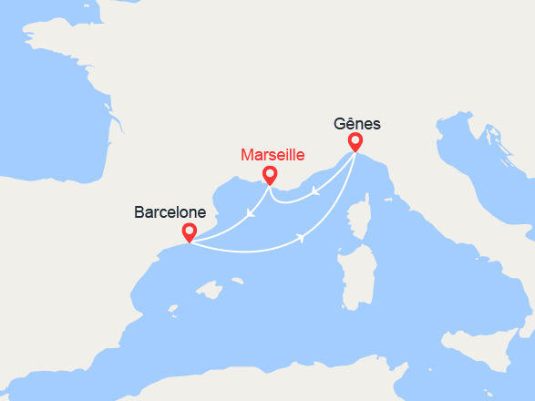 itinéraire croisière Méditerranée : Escapade en Méditeranée : Espagne, Italie 