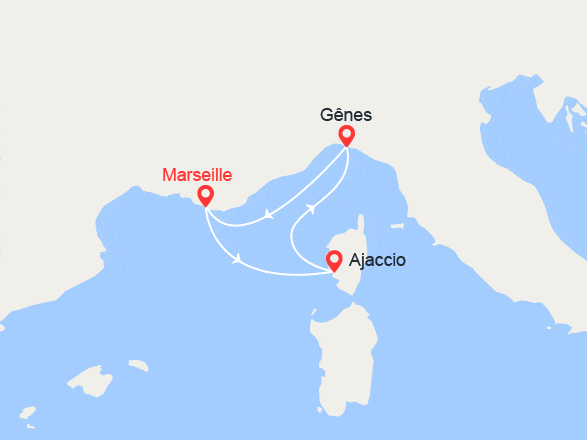 itinéraire croisière Méditerranée : Escapade en Méditeranée: Corse et Italie