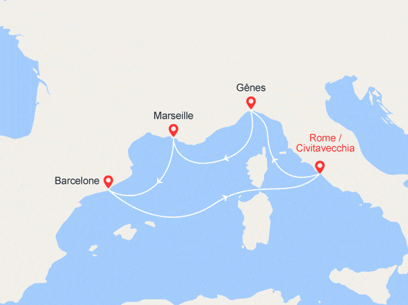 itinéraire croisière Méditerranée : Escapade en Méditérranée