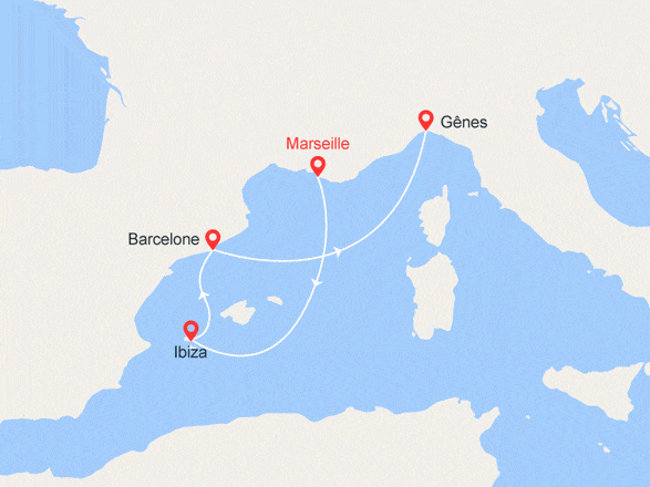 itinéraire croisière Méditerranée : Escapade en Méditérranée