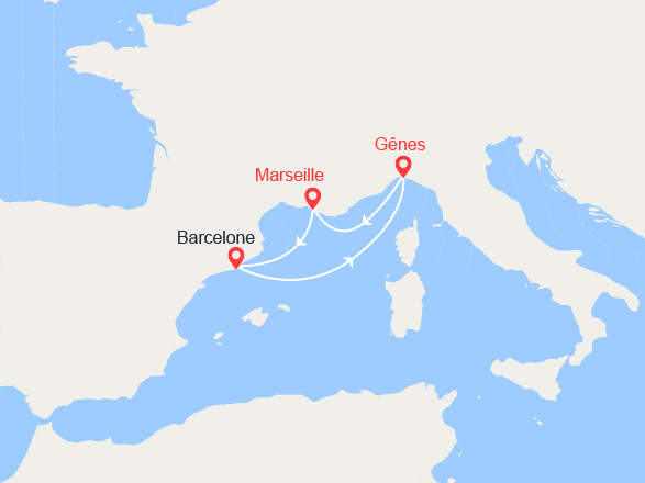 itinéraire croisière Méditerranée Occidentale : Escapade en Méditerranée