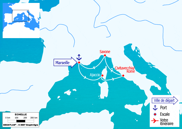 itinéraire croisière Méditerranée : Escapade en Méditérranée
