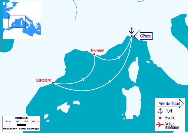 itinéraire croisière Méditerranée : Escapade en Méditérranée