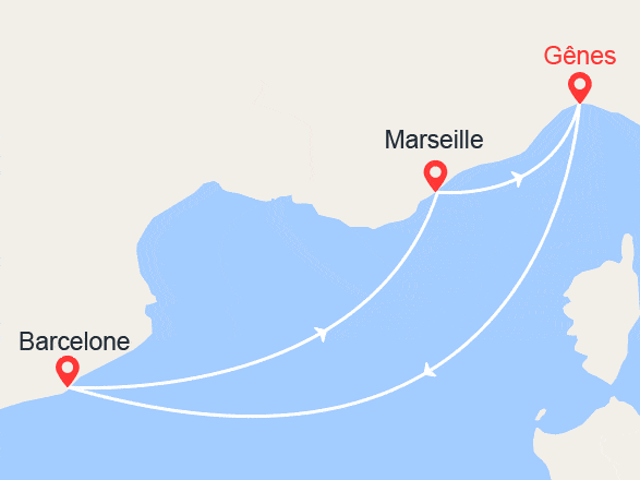 itinéraire croisière Méditerranée : Escapade en Méditerranée : Barcelone & Cannes