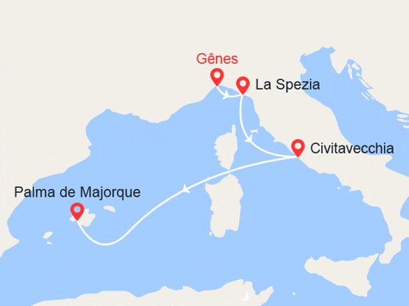 itinéraire croisière Iles Baléares : Escapade en Méditerranée : de Gênes à Majorque